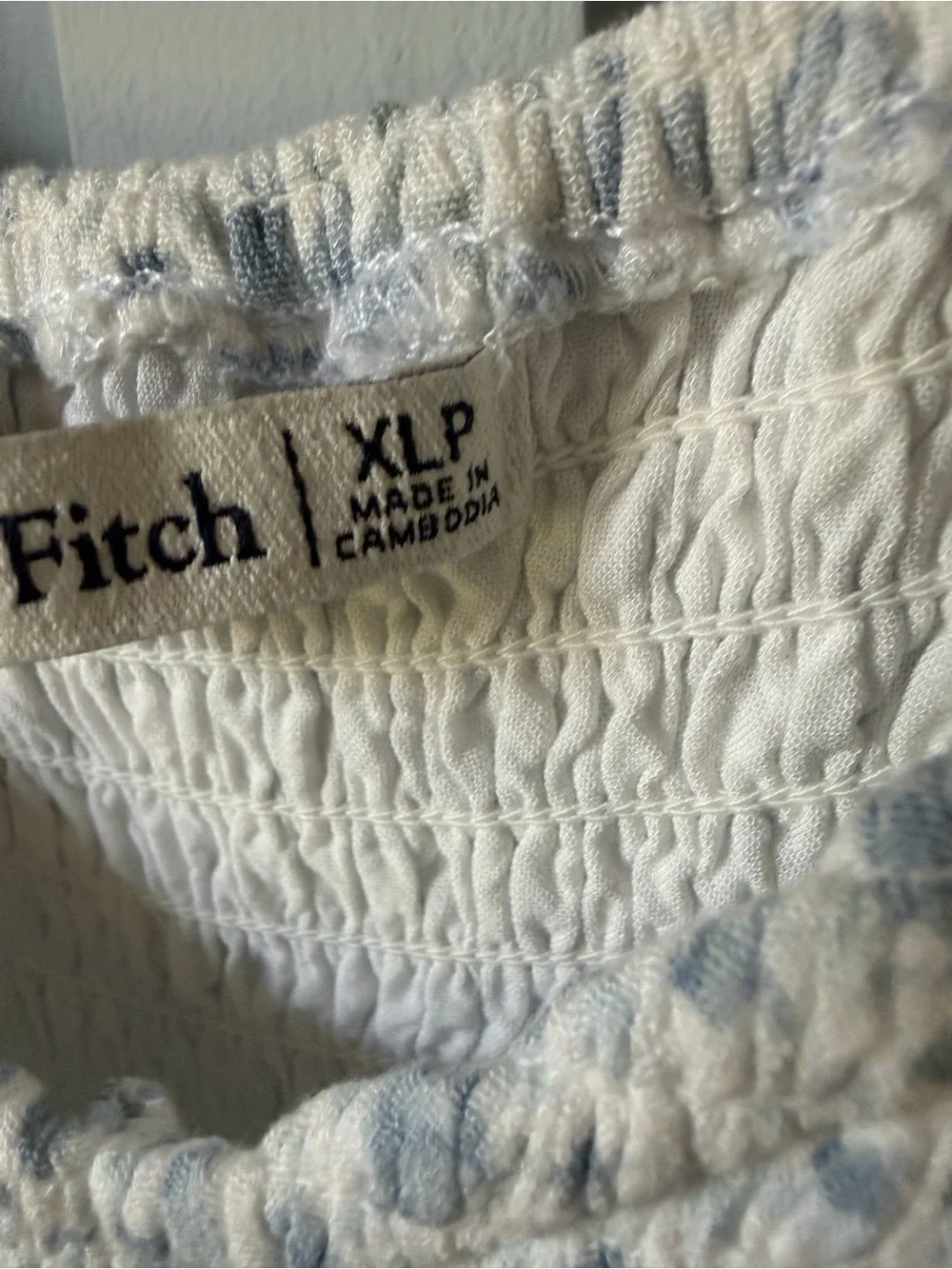 Abercrombie & Fitch Light Blue Floral Smocked Midi Dress